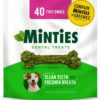 Minties Dental Chews for Dogs, 40 Count, Vet-Recommended Mint-Flavored Dental Treats for Tiny/Small Dogs 5-24 lbs, Dental Bones Clean Teeth, Fight Bad Breath, and Removes Plaque and Tartar