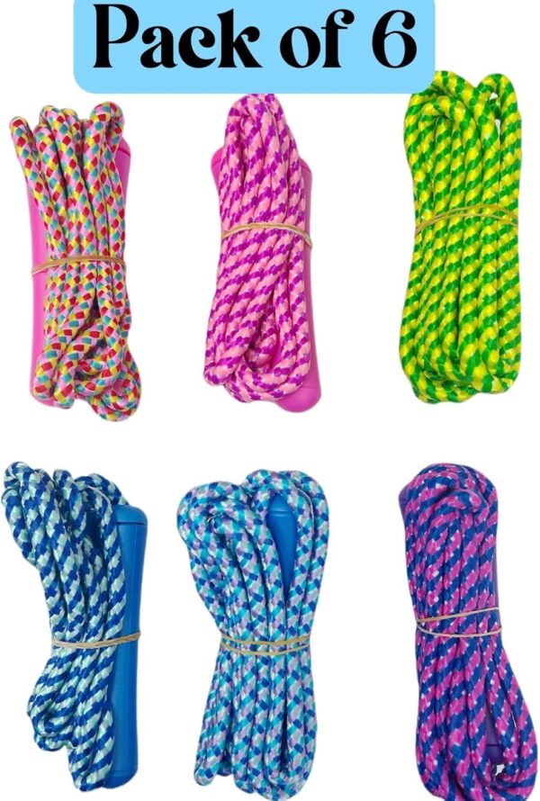 71BqnCD5HVL._AC_SL1500_.jpg GiftExpress Adjustable Size Colorful Jump Rope for Kids and Teens - Outdoor Indoor Fun Games Skipping Rope Exercise Fitness Activity and Party Favor - Assorted Colors Pack of (6)