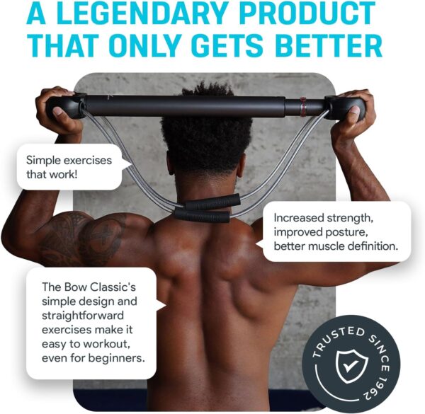 Bow Classic 36" Isometric Exercise Equipment, Portable Strength Training at Home Gym Equipment for Back, Shoulder, Chest, Biceps, Abs, Arm, Ab Workout, All in One Exerciser for Men & Women