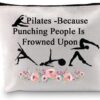PXTIDY Pilates Cosmetic Bag Pilates Yoga Lover Gift Pilates Instructor Gift Pilates Coach Survival Kit Yoga Gym Toiletry Bag(beige)