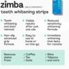 Zimba Coconut Flavored Teeth Whitening Strips | Vegan, Enamel Safe Hydrogen Peroxide Teeth Whitener for Coffee, Wine, Tobacco, and Other Stains | 14 Day Treatment | Coconut