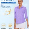 Cucuchy Style Womens Golf Shirt 3/4 Sleeve Quarter Zip Workout Tennis Tops Quick Dry UPF 50+ Shirts