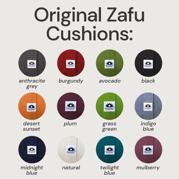Meditation Cushion, Round, Buckwheat Husk Filled, Floor Pillow or Cushions, Yoga Seat, Zafu, Made in the USA