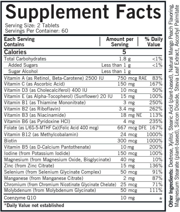 Kirkman - Children's Multivitamin & Mineral - 120 Capsules - with 5-MTHF - Potent Broad Spectrum Vitamin/Mineral Supplement - Hypoallergenic