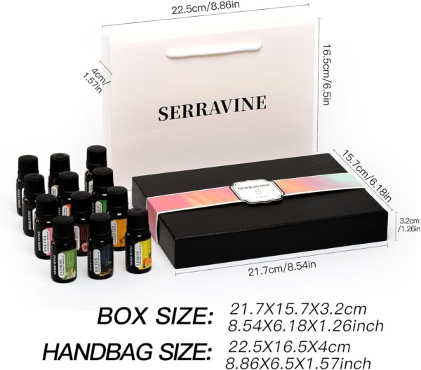 Natural Essential Oil Set, 12 Best Aromatherapy Diffuser Oils with Gift Box & Bag, Essential Oils for Diffusers for Home, Candle Making Scents -Lavender,Lemon,Orange,Vanilla,Jasmine,Rose, Peppermint