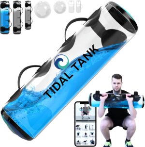 Tube - The Original Aqua Bag - Water Weight Bag 70 lbs - Adjustable Workout Sand Bags Weights Alternative - Portable Sandbag Fitness Equipment Set for Home Exercise Gym- Including App Videos