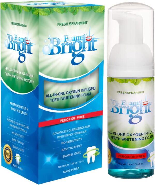 Aligner Cleaner & Retainer Cleaner Foam Bright, Teeth Whitening Foam, Great for Invisalign, Candid, Byte, Night Guard, Mouth Guard, Dentures, Whitener, Toothpaste & Braces Cleaner, Peroxide Free