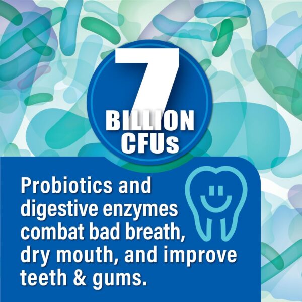 Oral Probiotics for Mouth Bad Breath 7 Billion CFU - Chewable Dental Probiotics for Teeth and Gums, Fresh Breath Freshener, Combats Dry Mouth, Halitosis, Tonsil Stone & Gingivitis Treatment