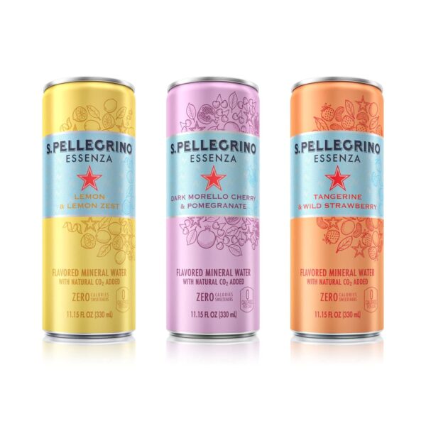 S.Pellegrino Essenza Variety Pack - Lemon, Dark Morello Cherry, Wild Strawberry,11.15 Fl. Oz (Pack of 24)
