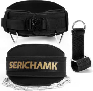 Weighted Dip Belt for Weight Lifting With Chain 46" and Loading Straps,Weighted Belt,Pullup Dip Weight Belt with Chain, Weighted Pull Up Belt for Weights,Belt Squat Belt with Chain