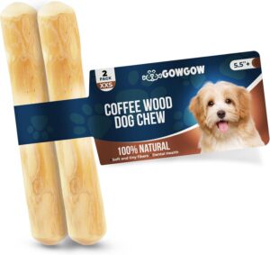 Real Coffee Wood Chew Toy for Dogs - 100% Natural Toys for Puppies Under 12lbs - Puppy chew Toys for Teething - Wood Toys for Training, Rewards - Relieve Stress - XXS - 2 Pack
