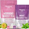 TAOISTEA Detox Tea 14 Day Herbal Tea, Detox Cleanse for Weight Loss, Colon Cleanse and Digestive Health- 1 Morning Boost Tea (14 Bags) & 1 Night Cleanse Tea (7 Bags)