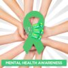 Yinkin End the Stigma Mental Health Awareness Key Chains Inspirational Gifts Green Ribbon Jewelry for Men Women Support