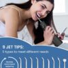 Water Flosser Teeth Pick: 9 Jet Tips Cordless Oral Irrigator with 300ML, 5 Modes Portable Power Dental Flossers, IPX7 Waterproof Rechargeable Electric Waterflosser Machine for Home Travel, Black