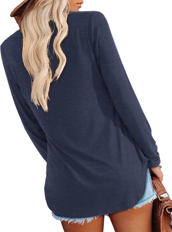 Amoretu Womens T Shirts Long Sleeve V Neck Shirts Casual Basic Tees