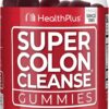 Health Plus Super Colon Cleanse Gummies, Natural Senna Leaf Extract, Gentle, Overnight Relief from Occasional Constipation, Dietary Supplement, Mixed Berry Flavor, 60 Count