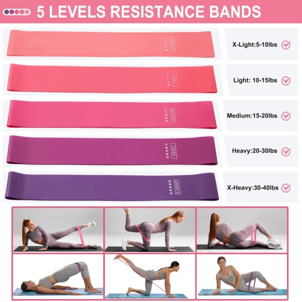 Pilates Ball Resistance Bands Pilates Socks Sets, Loop Exercise Bands 5 Levels, Small Pilates Ball 9 Inch, Non Slip Socks Grips Yoga Kit for Home Workouts
