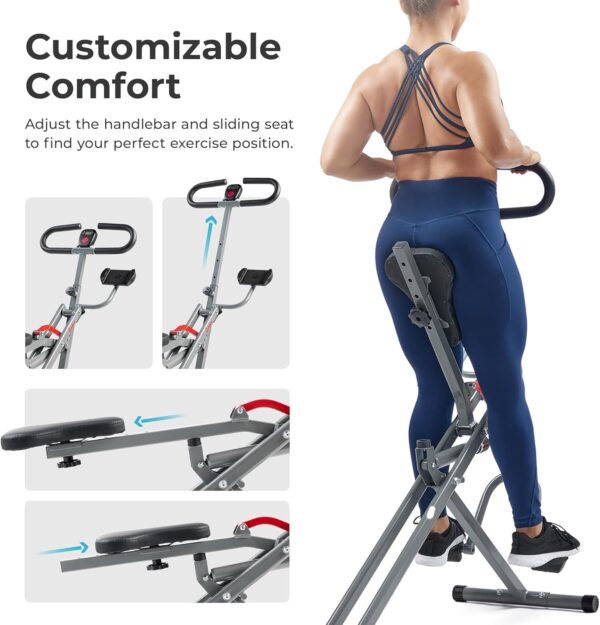 71CSwVZrTcL._AC_SL1500_.jpg Sunny Health & Fitness Row-N-Ride PRO, Full Body Combo Squat Machine w/Optional Resistance Band, Easy Setup Ab Workout Exercise Equipment for Home, Whole Body Cardio, Optional SunnyFit App Connection
