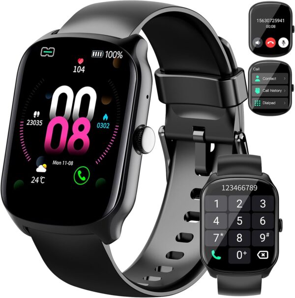 Smart Watch for Men Women (Dial/Answer Calls), 1.95"HD Curved Screen Smartwatch, Heart Rate/Sleep Monitor Fitness Watches, 112+ Sports Modes Activity Trackers, IP68 Waterproof Watch for Android iOS