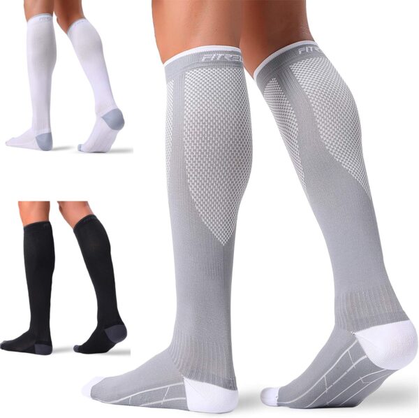 71CUmyhYe2L._AC_SL1500_.jpg FITRELL 3 Pairs Compression Socks for Women and Men 20-30mmHg-Circulation Support Socks