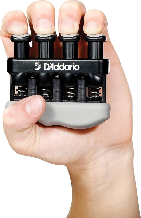 D'Addario Accessories Hand Exerciser–Improve Dexterity and Strength in Fingers, Hands, Forearms- Adjust Tension Per Finger– Simulated Strings Help Develop Calluses- Comfortable Conditioning
