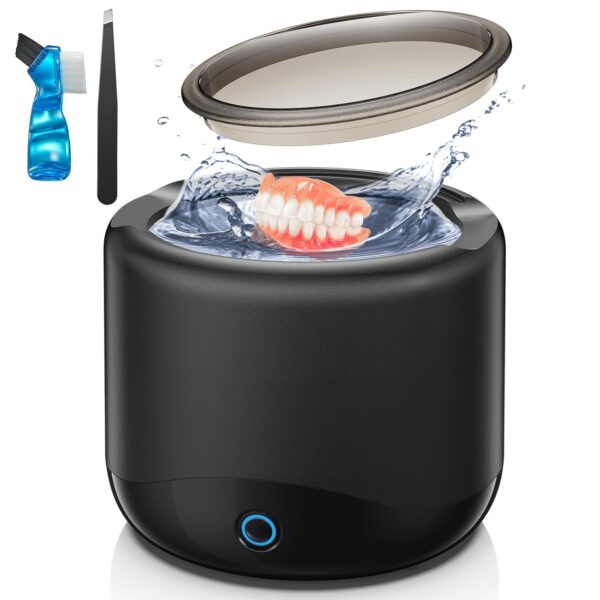 Retainer Cleaning Machine with 45 KHz Portable Professional Denture Cleaner for Retainer, Dental