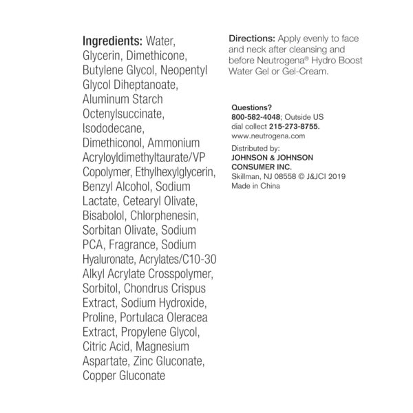 Neutrogena Hydro Boost Hydrating Hyaluronic Acid Serum for Face & Neck, Fast Absorbing Daily Facial Moisturizing Serum Quenches Dry Skin for Hydrated, Glowing Skin, Oil-Free, Non-Comedogenic, 1 fl. oz