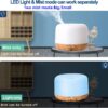Oil Diffuser Humidifier 300ML,Electric Ultrasonic Air Aroma Diffusers Vaporizer,Scent Mist Defuser with Remote,Auto-Off,7led Color Changing Light for Large Bed Room,Home,Office