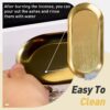 Incense Holder 5.5 inches, 5 in 1 Incense Burner, Palo Santo Holder, Sage Holder, Long Incense Holder for Sticks/Coil Incense/Incense Cones, Brass Insence Sticks Holder, Yoga Meditation Accessories