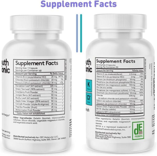 Water Weight Pills for Thin Waistline Belly Bloating Swelling & Temporary Water Retention + Electrolytes Replenish as Natural Diuretic Supplement for Woman & Men – 120 Capsules by Youth & Tonic