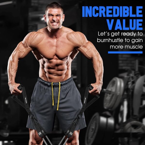 Heavy Exercise Bands Resistance Bands for Working Out, 300lbs/360lbs Fitness Workout Bands with Handles, Door Anchor, Leg Ankle Straps, Home Gym Workout Equipment for Men Strength Training Stretching