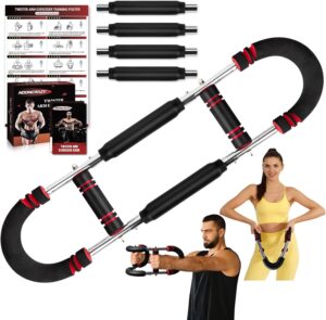 Twister Arm Trainer, Adjustable Twister Arm Chest Exerciser with 4 Spring & Training Poster for Men & Women, Detachable Power Twister Home Fitness Equipment for Enhancing Upper Body Muscle Strength
