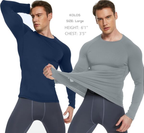 5 or 4 Pack Men's Thermal Compression Shirt Fleece Lined Long Sleeve Athletic Base Layer Cold Weather Gear Workout Top