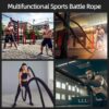 Battle Ropes 1.5 inch 30 ft - Polyester Workout Rope Heavy for Home Body Workouts Building Muscle, Black