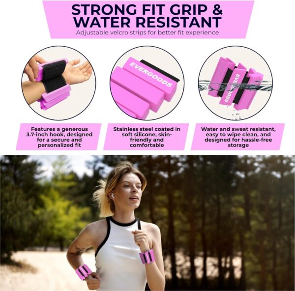 Wrist and Ankle Weights for Women and Men, Set of 2 (1lb Each) Wrist Weights with Sweatband, Adjustable Strap Leg Weights Perfect for Yoga, Pilates, Dance, Pool Workouts, and Jogging