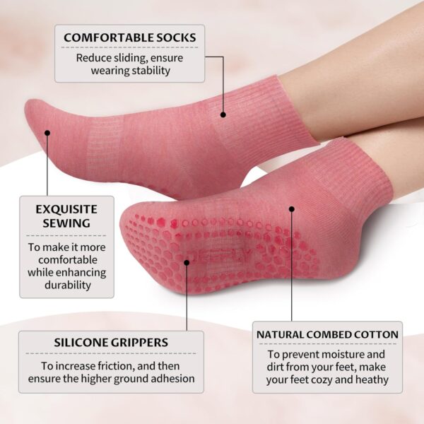 deefly Women Yoga Socks,Non Slip Grip Pilates Socks Unthickened