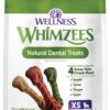 Wellness WHIMZEES Brushzees Dog Dental Treats, Natural Chews, Extra Small Size Stick, (48 Count)