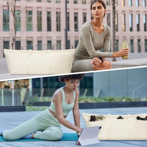 sportsnew Large Yoga Mat Bag with Shoes Compartment and Wet Pocket Ladies Pilates Gym Tote Bag with Yoga Mat Holder Strap for Women Men Workout Carrier Stuff Accessories