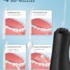 Water Flosser, Water Dental Flosser Pick for Teeth, 300ML IPX7 Waterproof Oral Irrigator, 3 Modes 4 Replaceable Jet Tips, Professional Flossing Cleaning Picks for Home Travel Gums, Braces Care (Black)