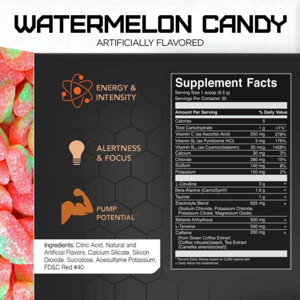 Rival Nutrition Powder Burn- Watermelon Candy, 10.1 oz.