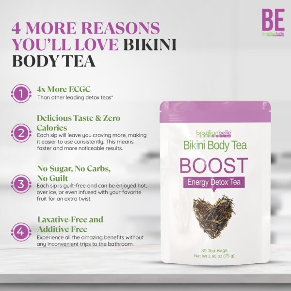 Bikini Body Slimming Detox Tea - Laxative-Free Colon Cleanse Tea to Support a Healthy Weight - Gentle Cleansing Detox Tea for Belly Bloating Relief. All Natural Herbal Tea Blend (30 ct)