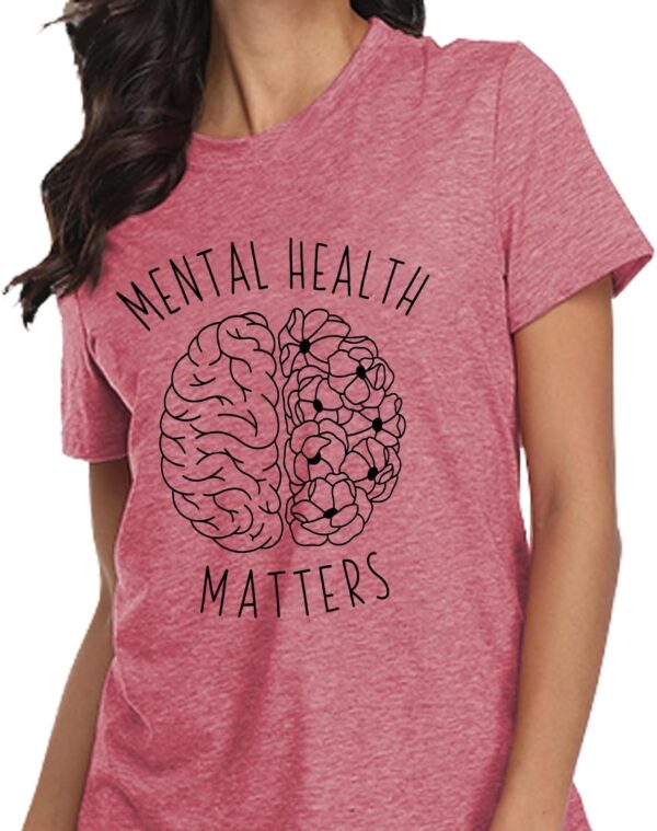 qdl Mental Health Matters Shirt Women Human Brain Illness Awareness Tshirts Therapist Psychologist Short Sleeve