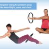 AeroPilates Magic Circle Pilates Ring with Workout DVD for Mat & Reformer Workouts - Fitness Ring Pilates Circle w/Padded Foam Grips - Arms, Chest and Inner Thigh Exercise Equipment