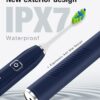 7AM2M Sonic Electric Toothbrush with 6 Brush Heads for Adults&Kids, One Charge for 120 Days, Wireless Fast Charge, 5 Modes, 40000VPM Powered Toothbrush, 2 Minutes Built in Smart Timer (Navy Blue)
