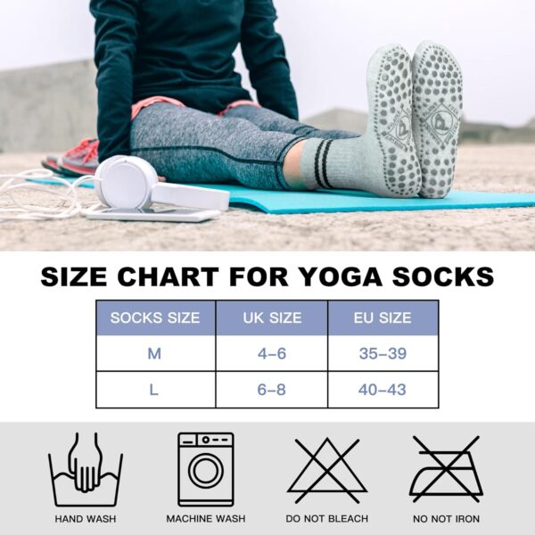 HYCLES 3 Pairs Grip Pilates Socks for Women, Non-slip Yoga Athletic Slipper Socks for Workout Hospital