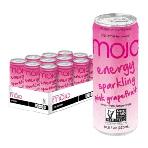 MOJO Energy Sparkling Pink Grapefruit | Hydration Drink & Sports Drink | Electrolytes Beverage 1043 mg | Vitamin B & C | Hydration Drink for Skin & Body | Pre Workout | Post Workout | 10.8 Oz (Pack Of 12)