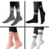 AURUZA Pilates Grippy Socks with Grips for Women Non Slip Skid Yoga Socks Crew Length for Ballet Home Workout Hospital