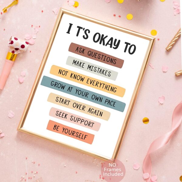 Retro Boho Mental Health Posters,Study Matters Wall Art,School Counselor Supplies,Counseling Office Must Haves,Inspirational Positive Poster Home,Office,Classroom Decoration(No frame,8X10 Inch)