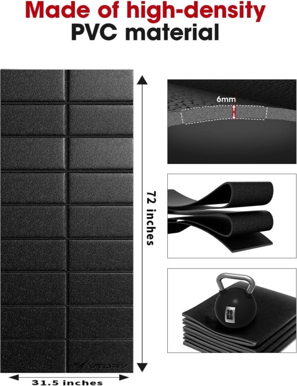 Treadmill Walking Pad Mat for Carpet Floors 72x32'', 1/4“Thick Treadmill Mat for Hardwood Floors,Mat for Under Treadmill/Bike Carpet,Foldable Exercise Equipment Mat,Non-Slip,Noise&Shock Reduction