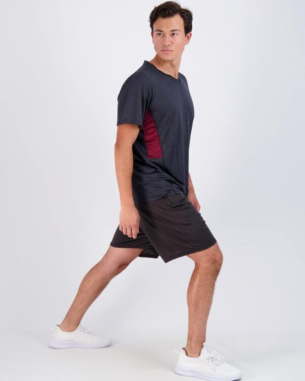 Real Essentials 5 Pack: Men’s V-Neck Dry-Fit Moisture Wicking Active Athletic Tech Performance T-Shirt